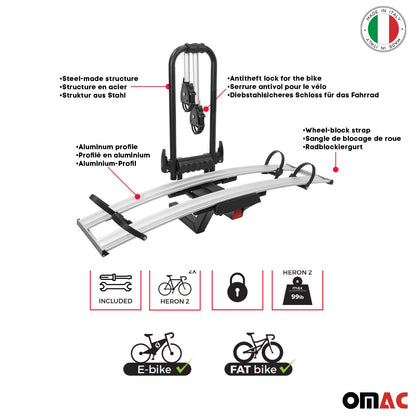 Hitch Mounted Foldable 2 Bicycle Carrier 2” Receiver Car Truck SUV
