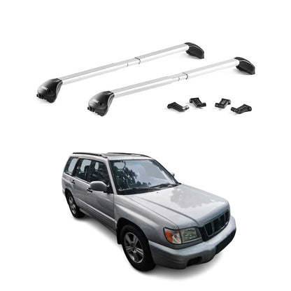 1998-2002 Subaru Forester I Roof Rack Cross Bars Silver