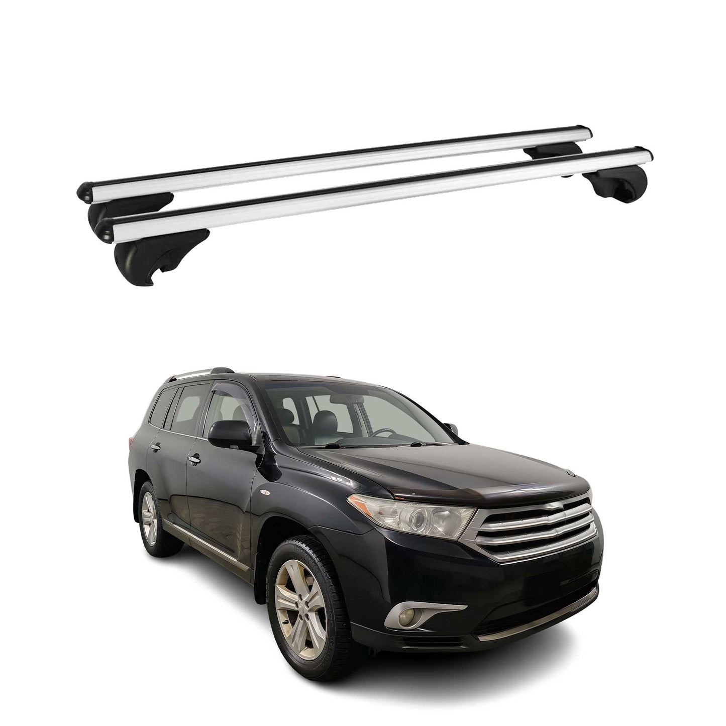 2008-2013 Toyota Highlander Roof Rack Cross Bars Silver