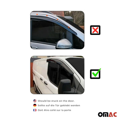 2012-2018 Ford Focus Window Visor Vent Rain Deflector 4Pcs Smoke