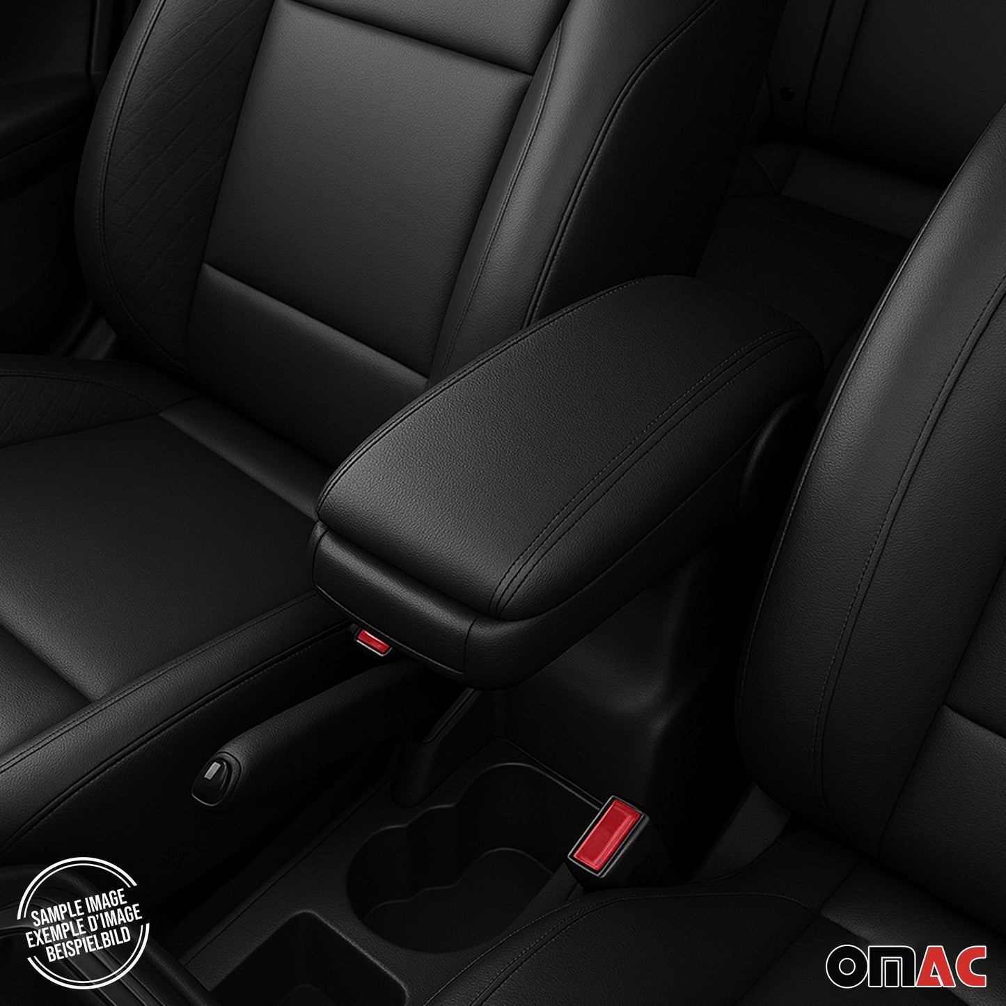 2012-2014 Ford Focus Black Center Console Armrest Plastic PU Leather 1Pc