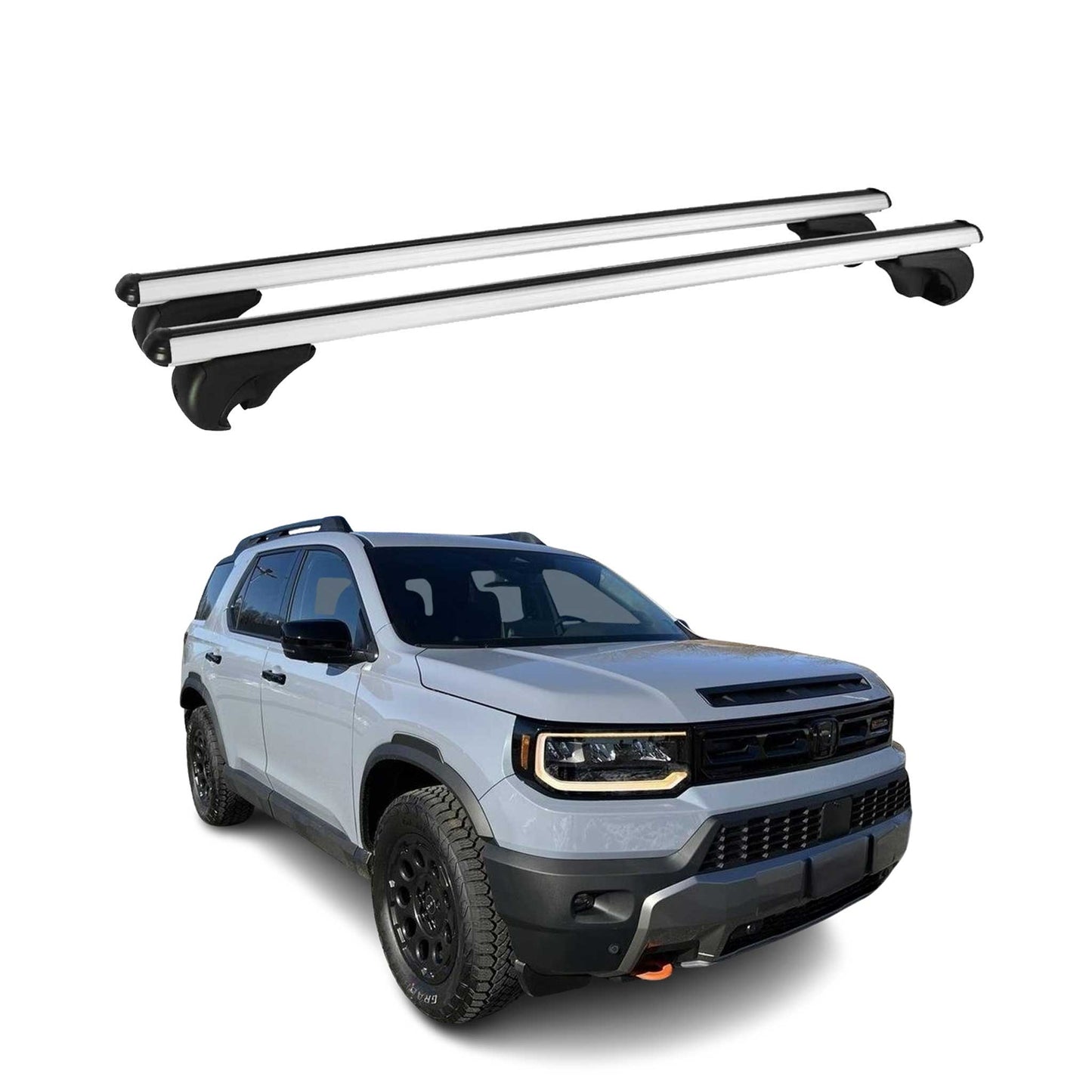 2019-2025 Honda Passport 3.gen Roof Rack Cross Bars Silver