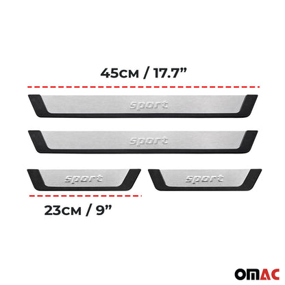 Volvo V70 V90 Door Sill Scuff Plate Scratch Protector Sport Brushed Stainless Steel 4Pcs