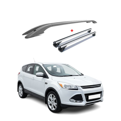 2013-2019 Ford Escape Roof Rack Rail Cross Bars Roof Set Silver