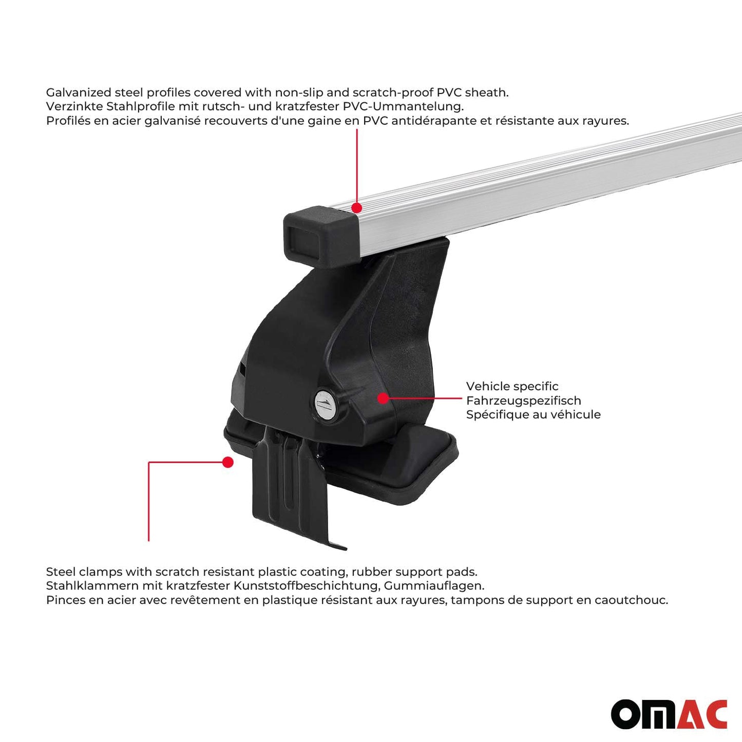 2011-2018 Porsche Cayenne Roof Rack Cross Bars Silver