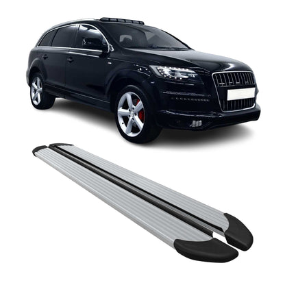 2007-2015 Audi Q7 Running Boards Side Steps Silver