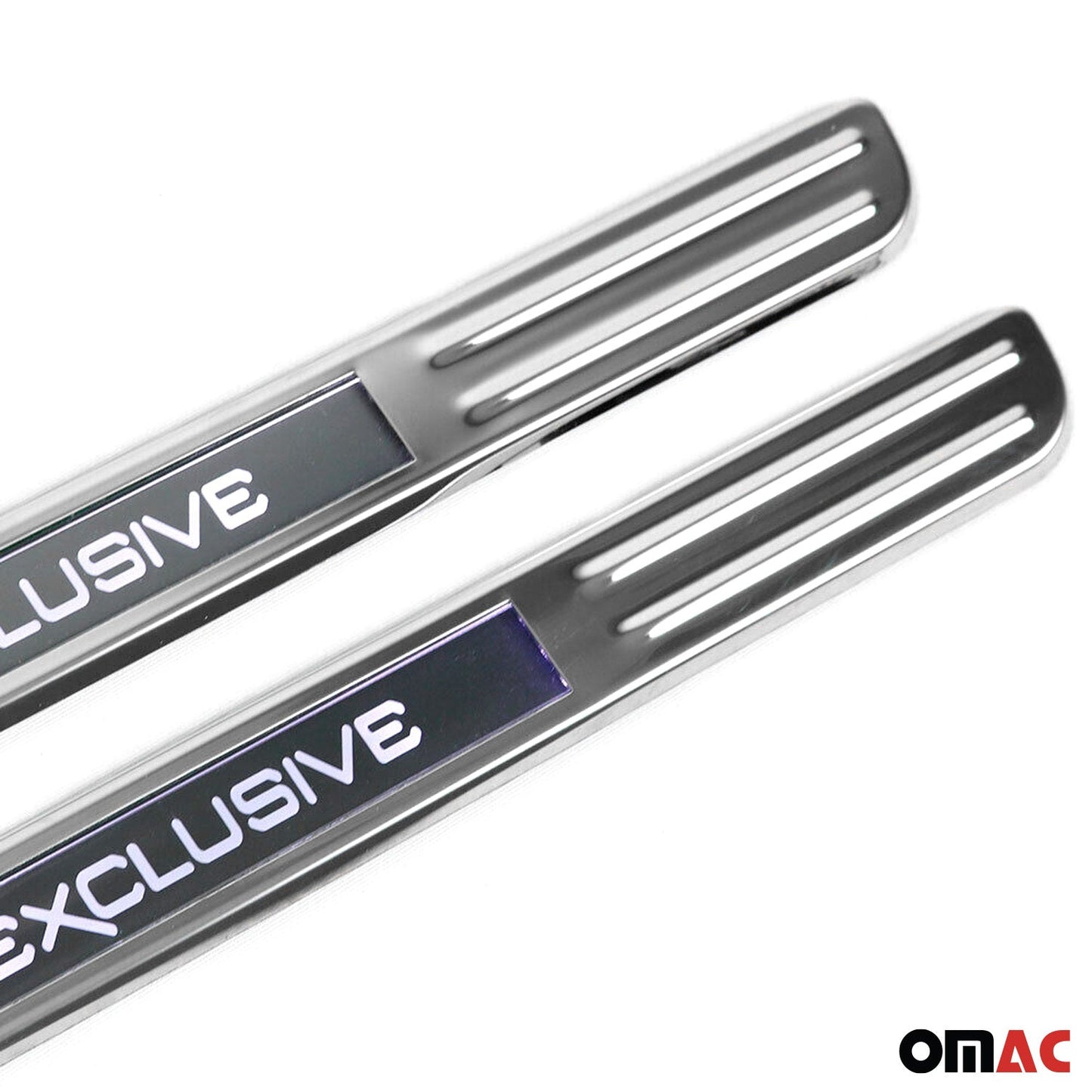 Mercedes CLA Class Door Sill Scuff Plate Illuminated Exclusive Stainless Steel Silver 4Pcs