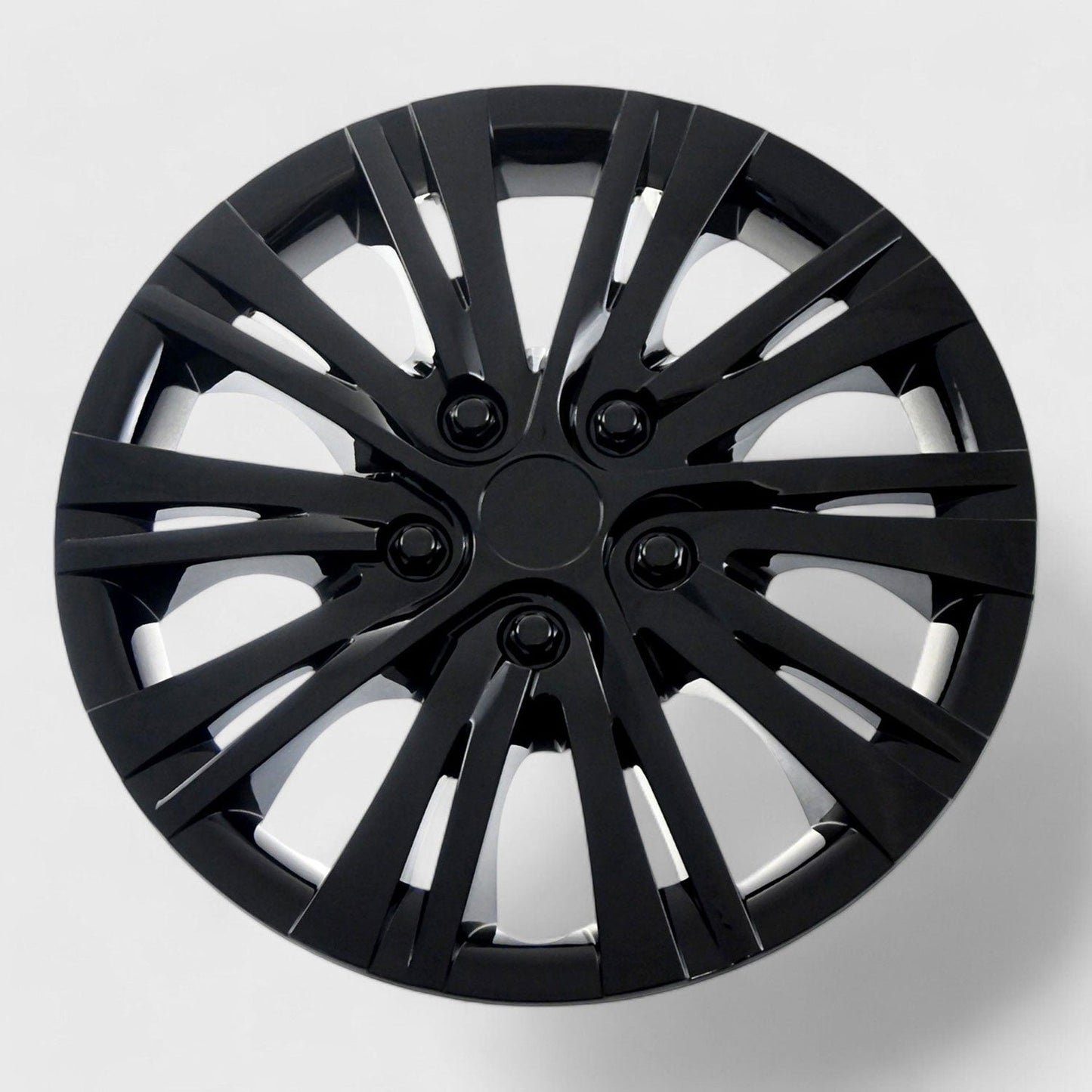 Semi-Universal Wheel Cover Hubcaps Set Gloss Black 4Pcs PP