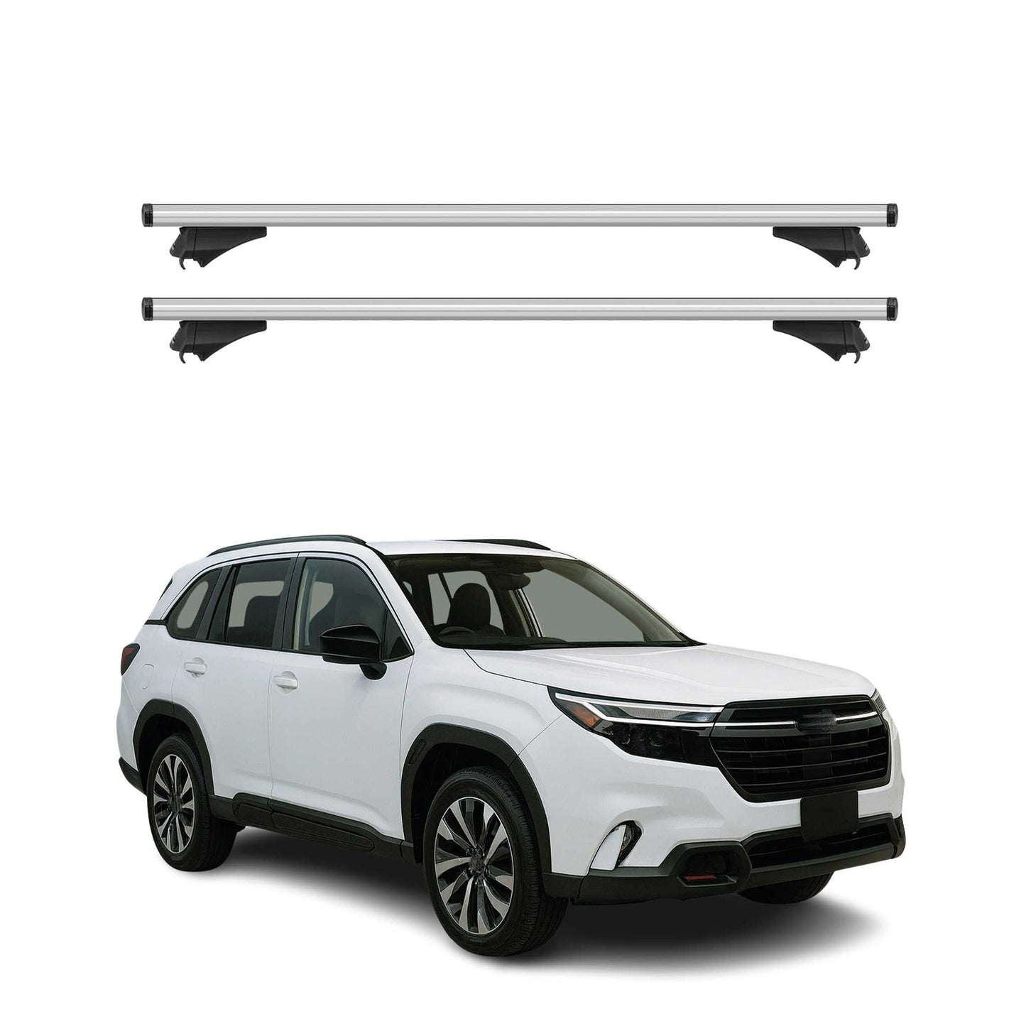 2025-2026 Subaru Forester VI Roof Rack Cross Bars Luggage Carrier Silver 2Pcs