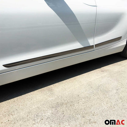 Mercedes Side Door Molding Trim Skirt Garnish Stainless Steel Dark 4Pcs