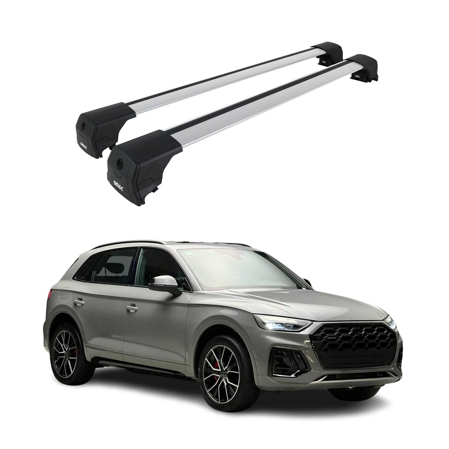 2025-2026 Audi Q5 3.gen Roof Rack Cross Bars Luggage Carrier Alu Gray 2Pcs