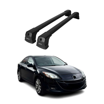 2010-2013 Mazda 3 Sedan Roof Rack Cross Bars Black