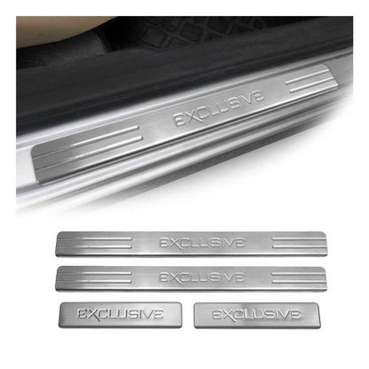 Dodge Ram Door Sill Scuff Plate Scratch Protector Exclusive Stainless Steel Silver 4Pcs