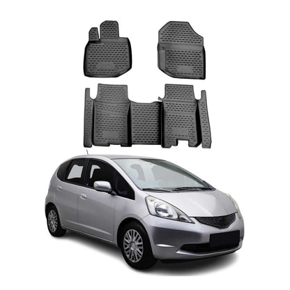 2009-2013 Honda Fit 2.gen Hatchback Floor Mats Liners Full Set All Weather Black