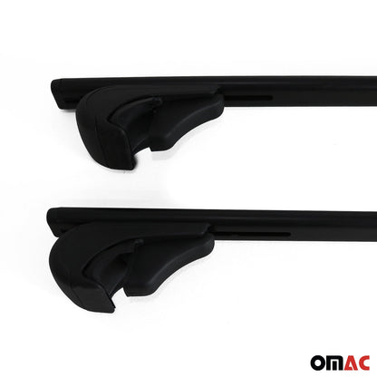Roof Rack Raised Rail Cross Bars Carrier Universal Lockable 54" 2 Pcs Steel Black