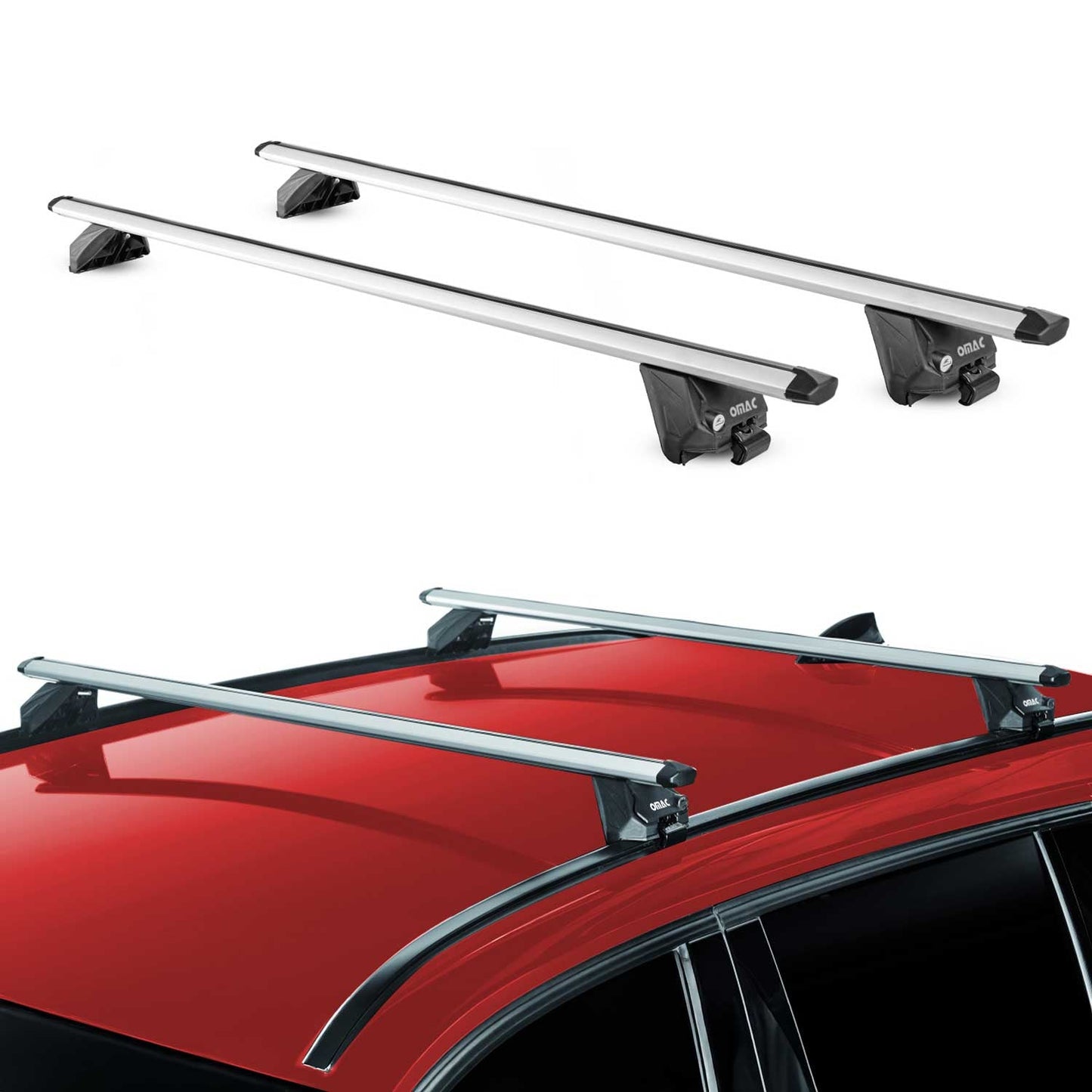 2006-2011 Audi A6 Avant Roof Rack Cross Bars Silver