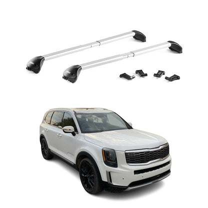 2020-2025 Kia Telluride 1.gen Roof Rack Cross Bars Silver Luggage Carrier 2 Pcs