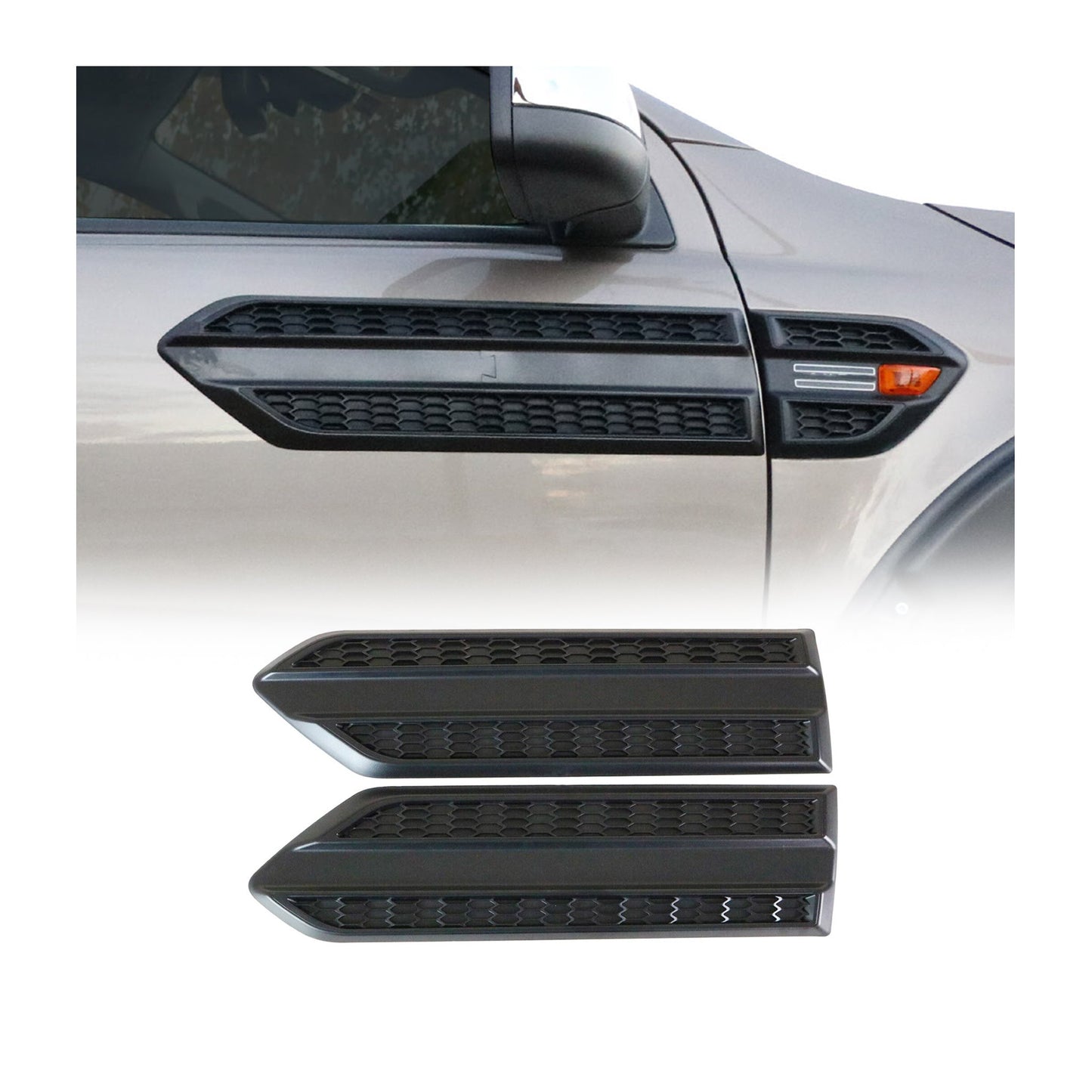 2002-2007 Jeep Liberty Side Door Molding Trim Skirt Garnish ABS Black 2Pcs