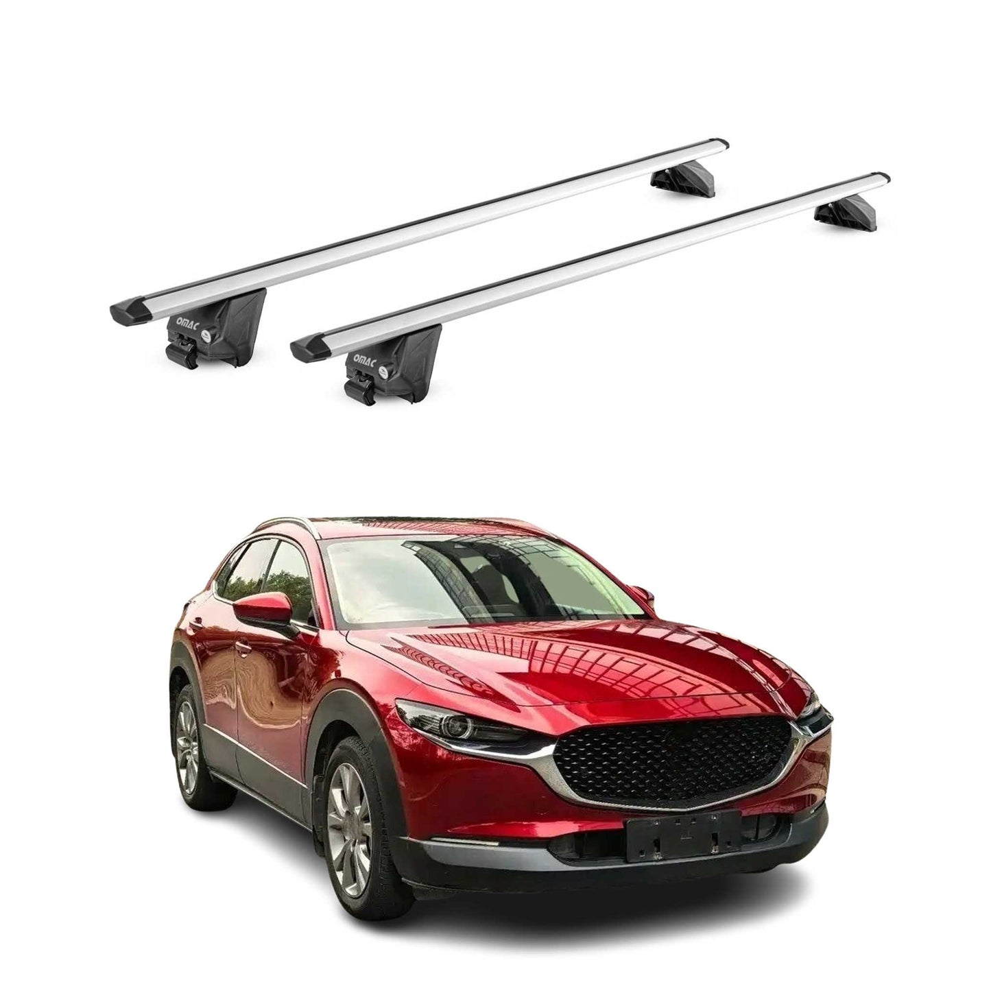 2020-2026 Mazda CX-30 Roof Rack Cross Bars Luggage Carrier Alu Silver 2x