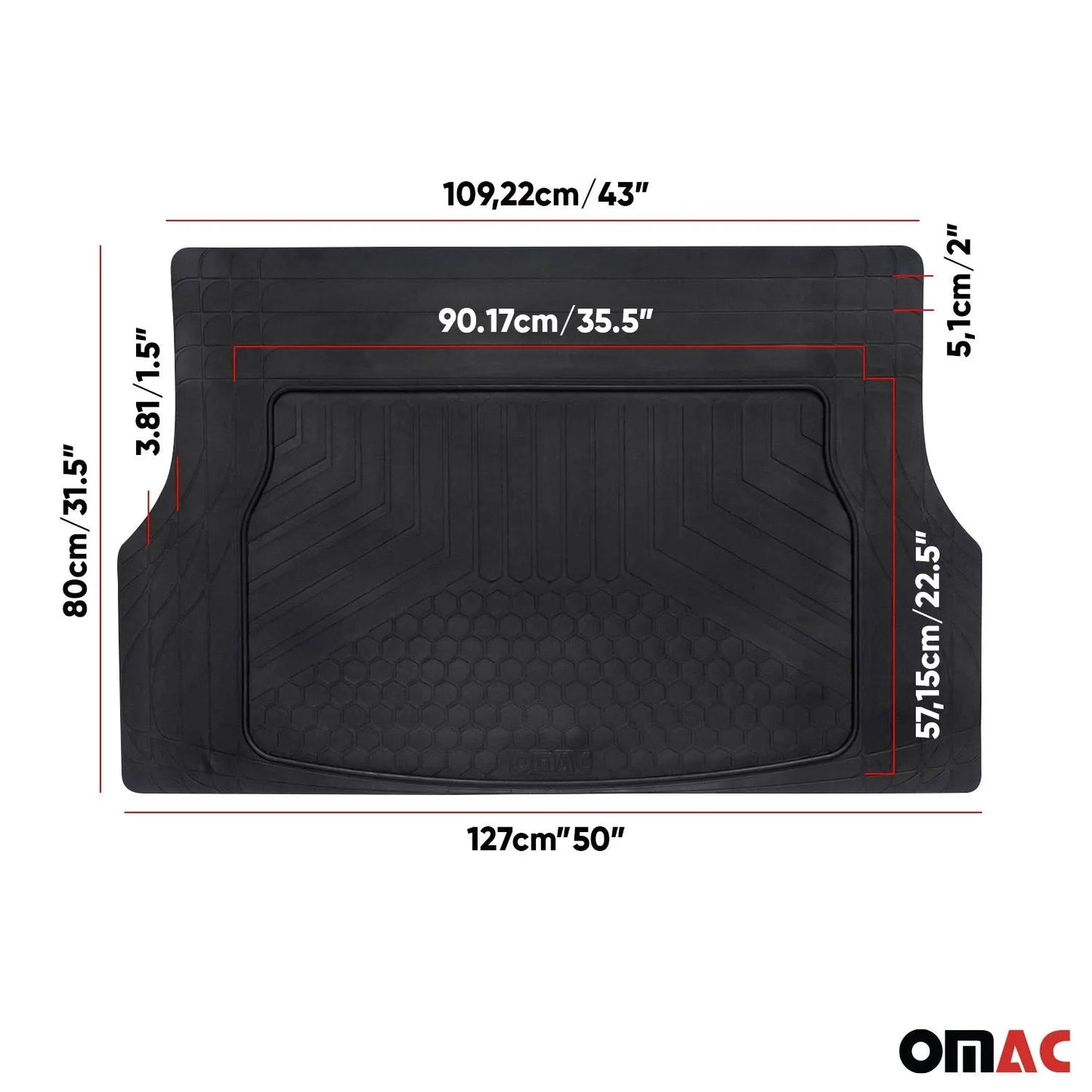 Chevrolet Suburban Universal Cargo Mats Liner All Weather Black Rubber