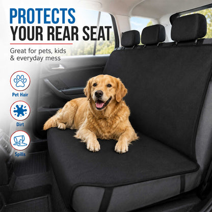 Rear Bench Car Seat Cover Odor Eliminating Pet Hammock Black