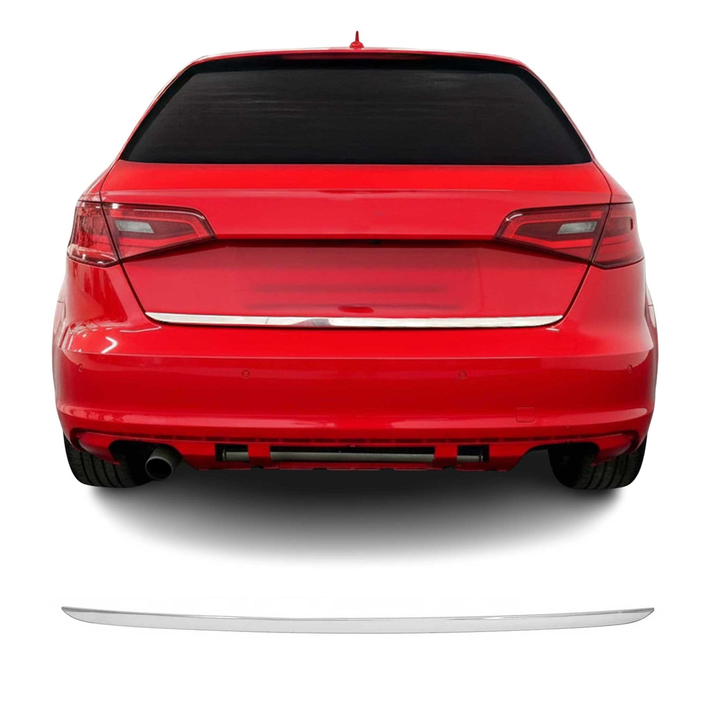 2015-2020 Audi A3 / A3 Quattro / A3 e-tron 5-Door Rear Trunk Molding Trim Stainless Steel Silver 1Pc