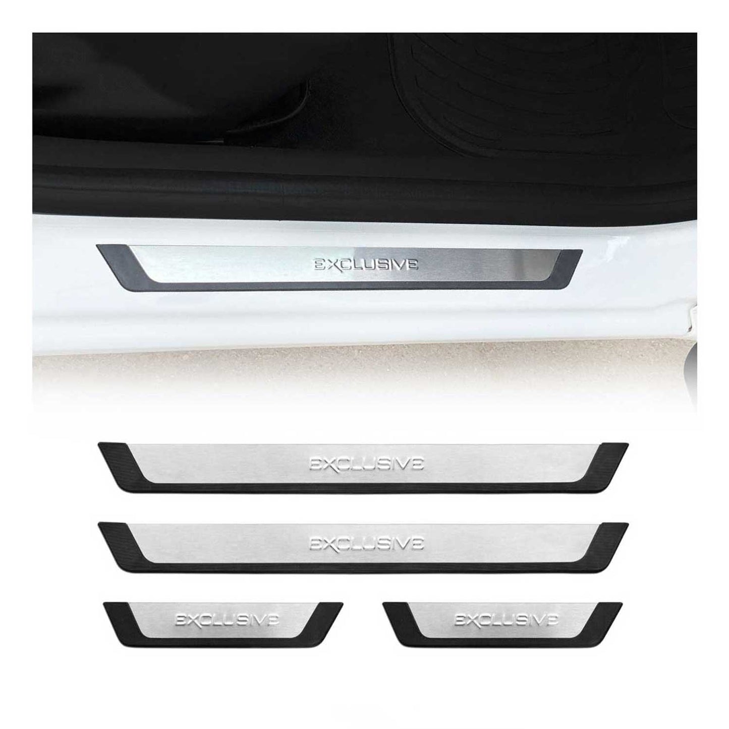 Ford Five Hundred Door Sill Scuff Plate Scratch Protector Exclusive Brushed Stainless Steel 4Pcs
