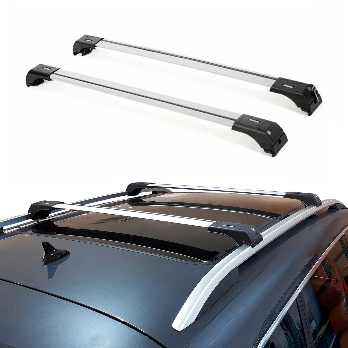 2013-2023 Subaru XV Crosstrek Roof Rack Cross Bars Silver
