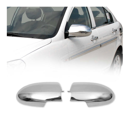 2006-2011 Hyundai Accent 3.gen Sedan Side Mirror Cover Caps Chrome Silver 2 Pcs