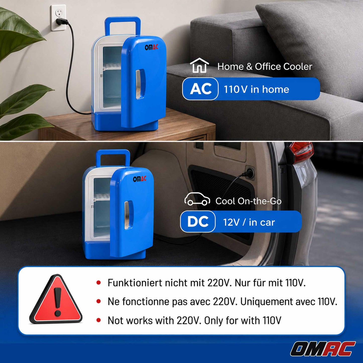 4L Portable Cooler and Warmer Car Refrigerator Outdoor 12V Mini Camping Fridge