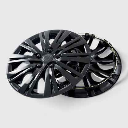 Semi-Universal Wheel Cover Hubcaps Set Gloss Black 4Pcs PP