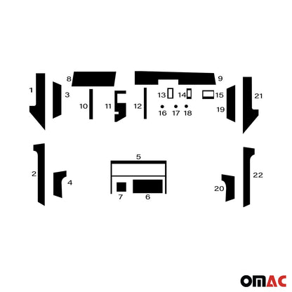 1989-1995 BMW 5 Series M5 E34 Sedan & Touring Aluminium Look Dashboard Console Trim Kit 22x