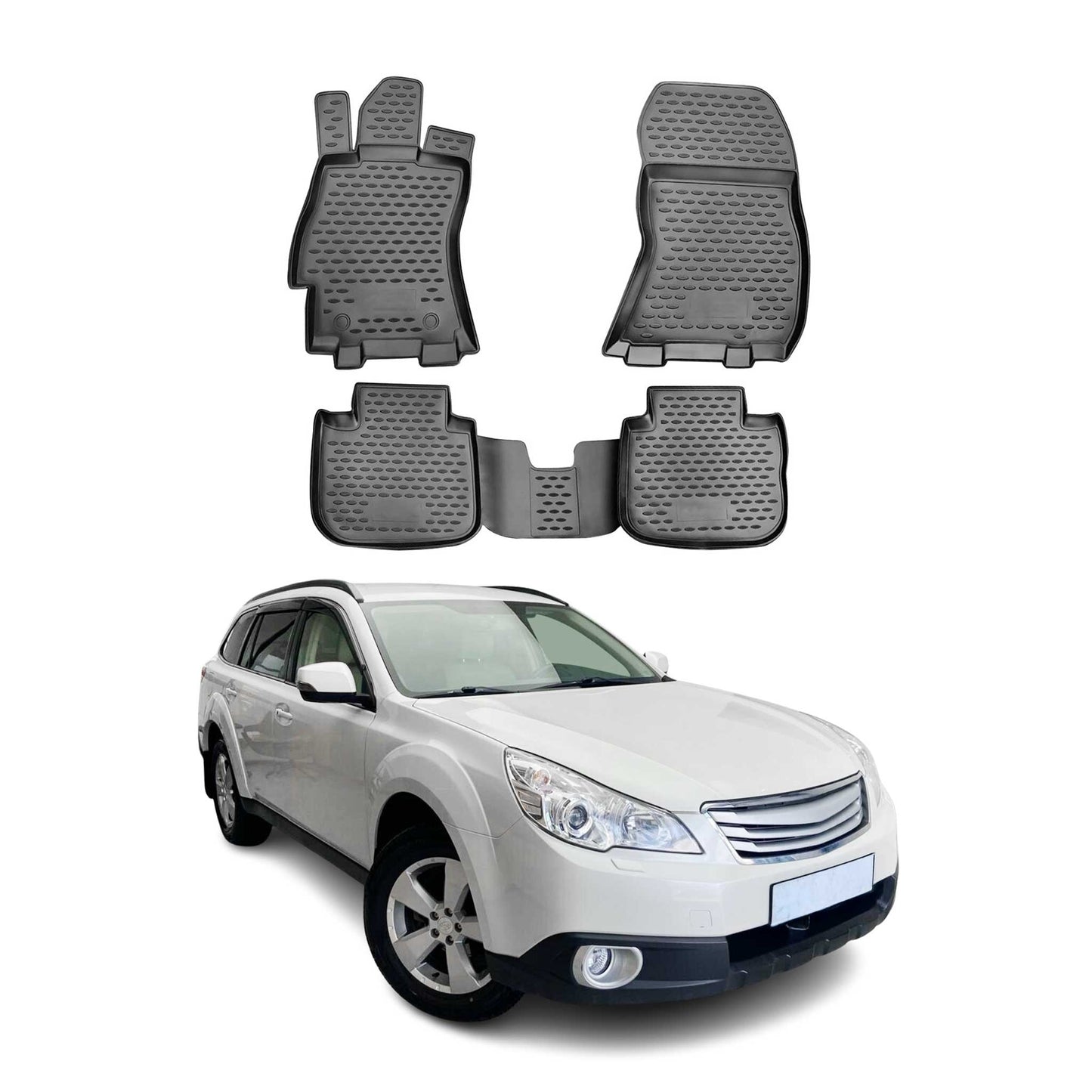 2010-2014 Subaru Outback 4.gen Floor Mats Liners Full Set All Weather Black