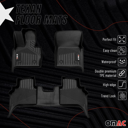 2019-2023 Mercedes G Class W463 Premium Floor Mats Liners First and Second Row Set Black