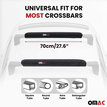 Nissan 28" Roof Rack Pads Surfboard Windsurf Crossbar Pads Black 2 Pcs