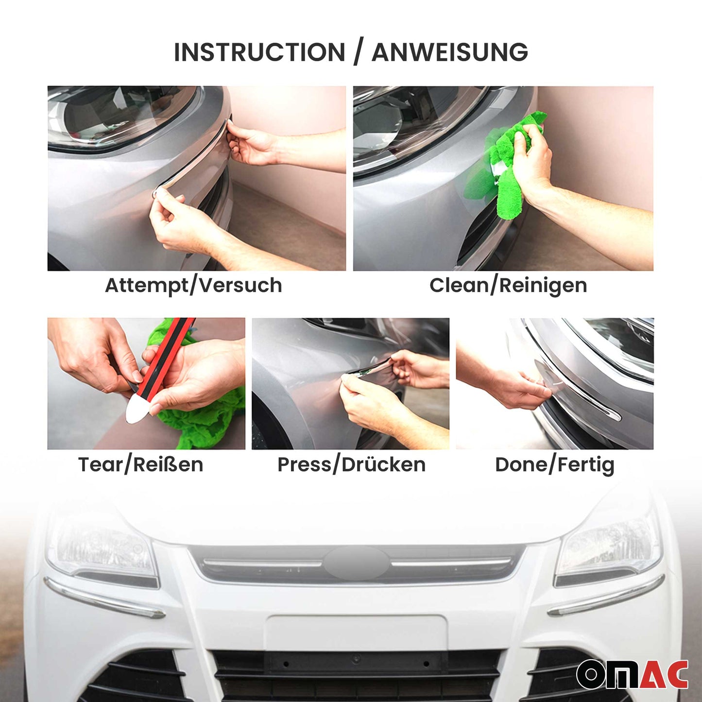 Front Rear Bumper Corner Protector Guard Trim Anti Scratch Silver 4 Pcs