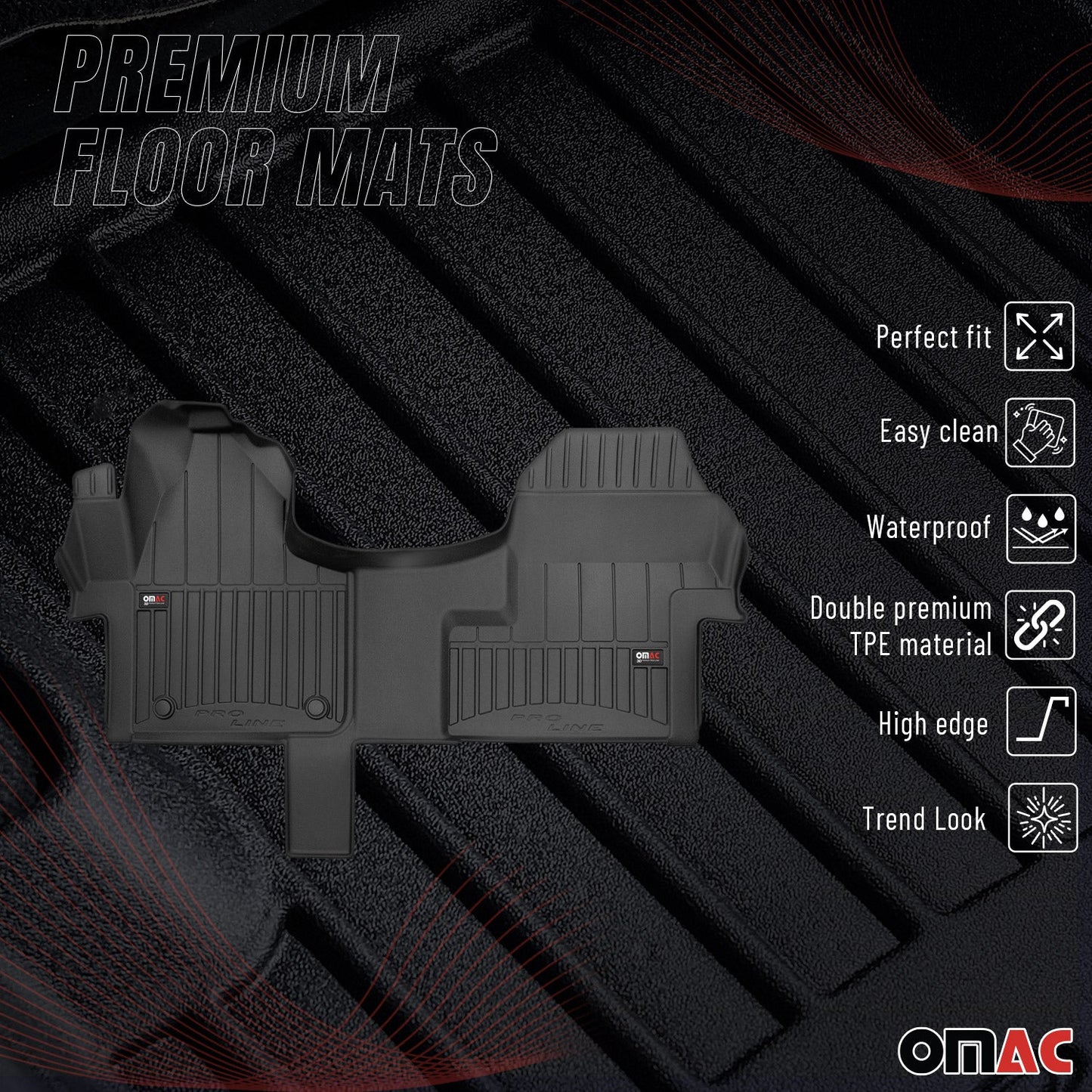 2019-2026 Mercedes Sprinter W907 910 Premium Floor Mats Liners Full Set All Weather Heavy Duty