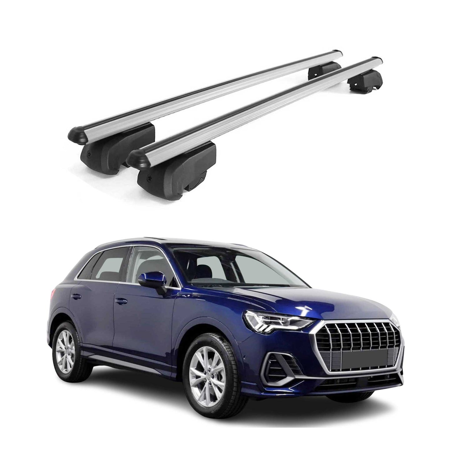 2019-2025 Audi Q3 2.gen Roof Rack Cross Bars Silver