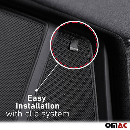 2010-2020 Volkswagen Amarok Side Rear Window Curtain Mesh Black 2Pcs