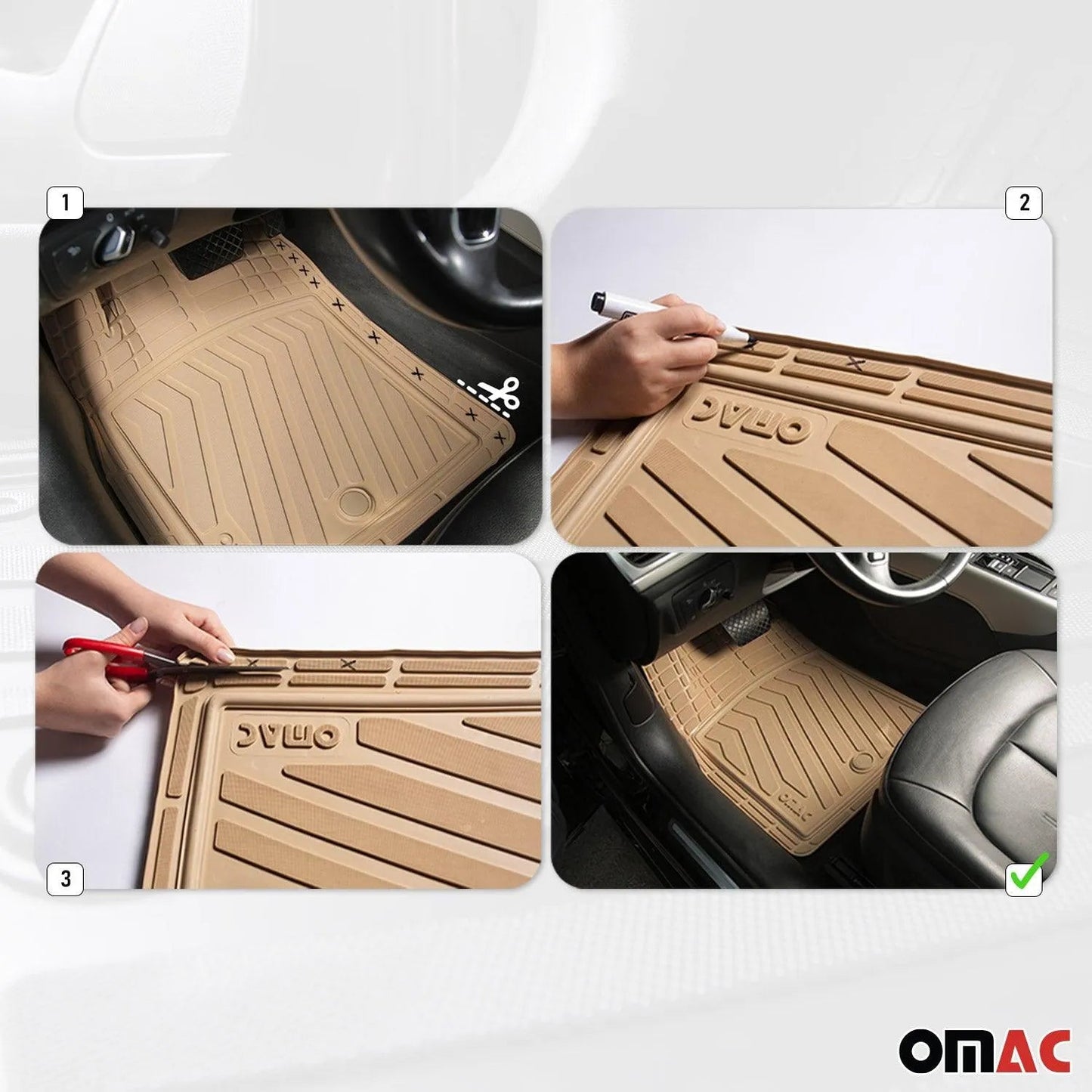 2006-2013 Mercedes R Class W251 Universal Floor Mats Liner TPE Beige 6Pcs