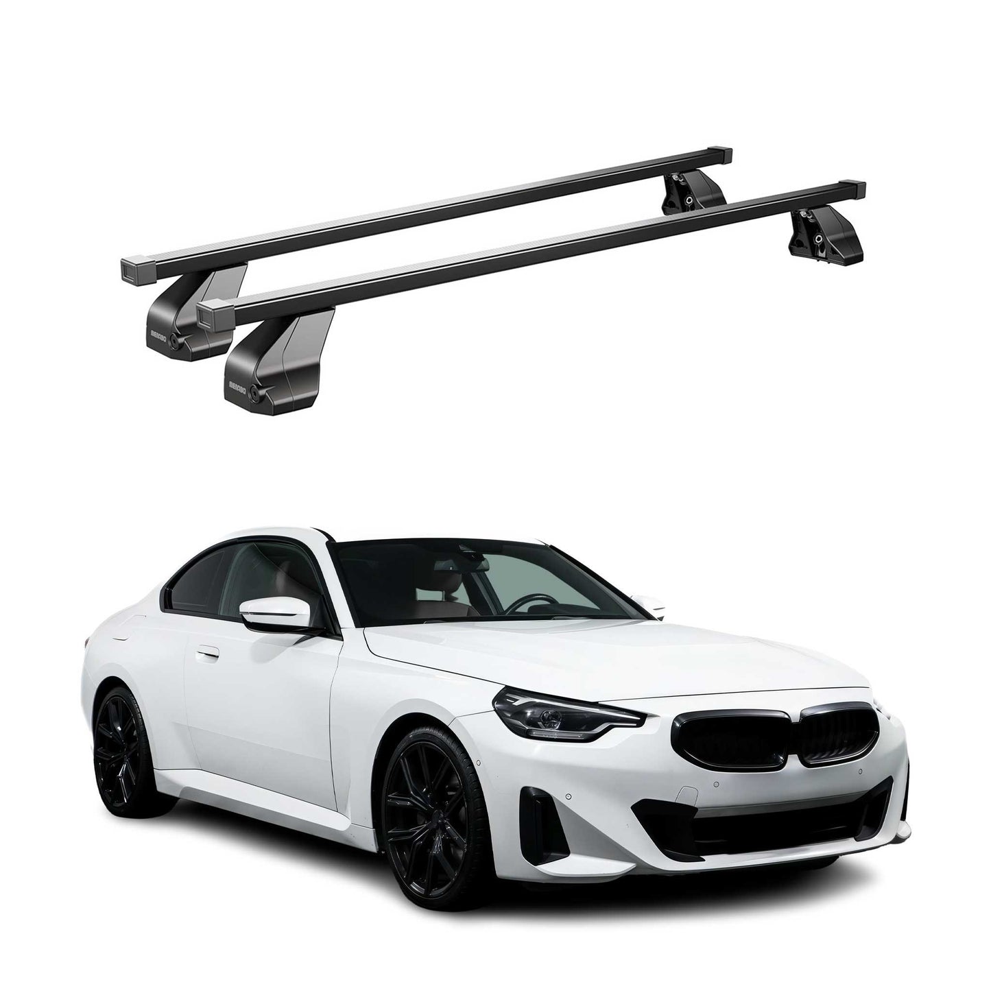 2022-2026 BMW 2 Series G42 Coupe G87 Roof Rack Cross Bars Black