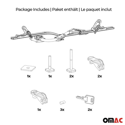 Car Rooftop Mount Bike Rack Carrier Bicycle Universal Lockable Silver 2Pcs