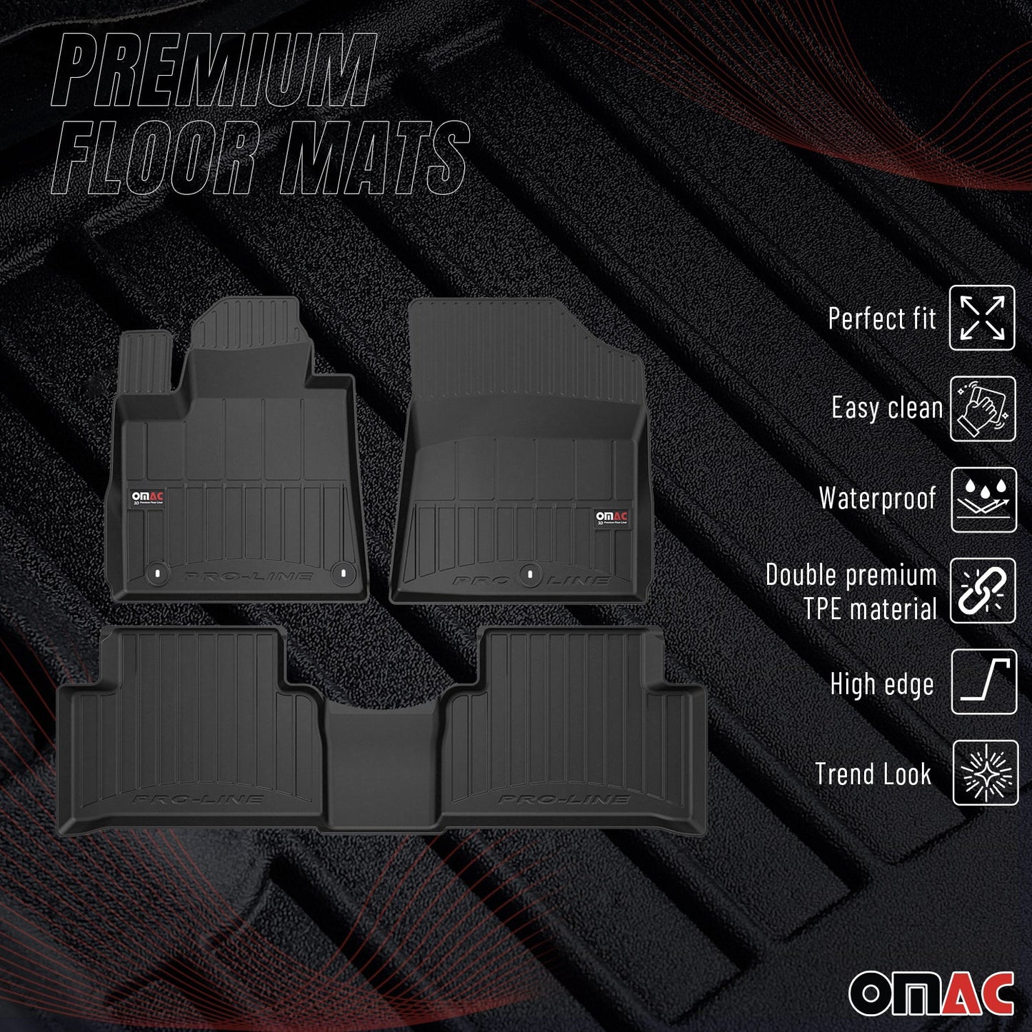 2021-2026 Kia Sorento Premium Floor Mats Liners Full Set All Weather Heavy Duty