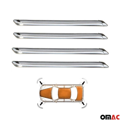 Front Rear Bumper Corner Protector Guard Trim Anti Scratch Silver 4 Pcs