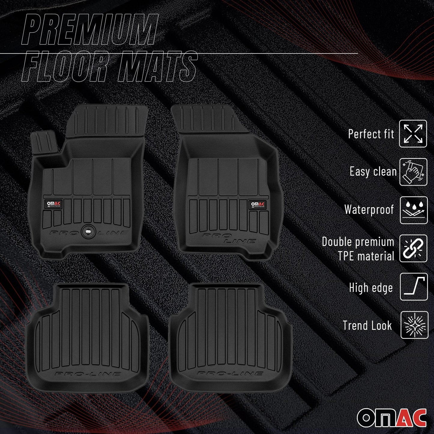 2009-2020 Dodge Journey Premium Floor Mats Liners Full Set All Weather Heavy Duty
