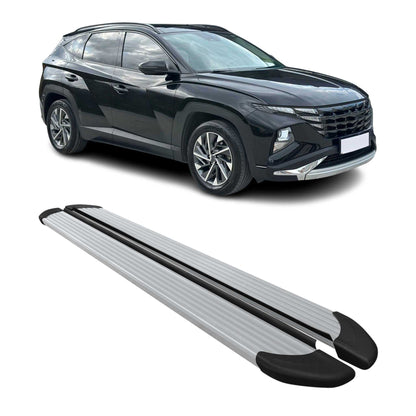 2019-2021 Hyundai Tucson Nerf Bars Side Steps Running Boards Silver 2x