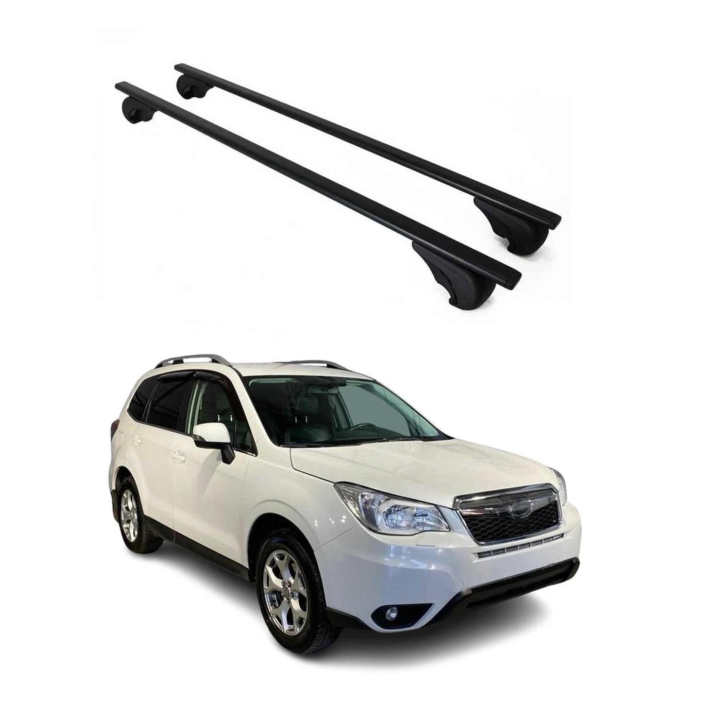 2014-2018 Subaru Forester IV Roof Rack Cross Bars Black