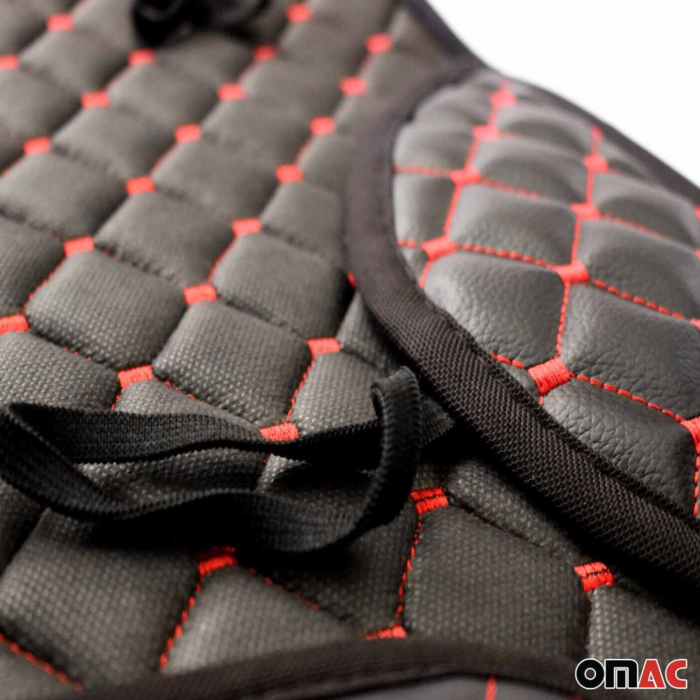 Cadillac Escalade Leather Breathable Front Seat Cover Pads Black Red 1Pc