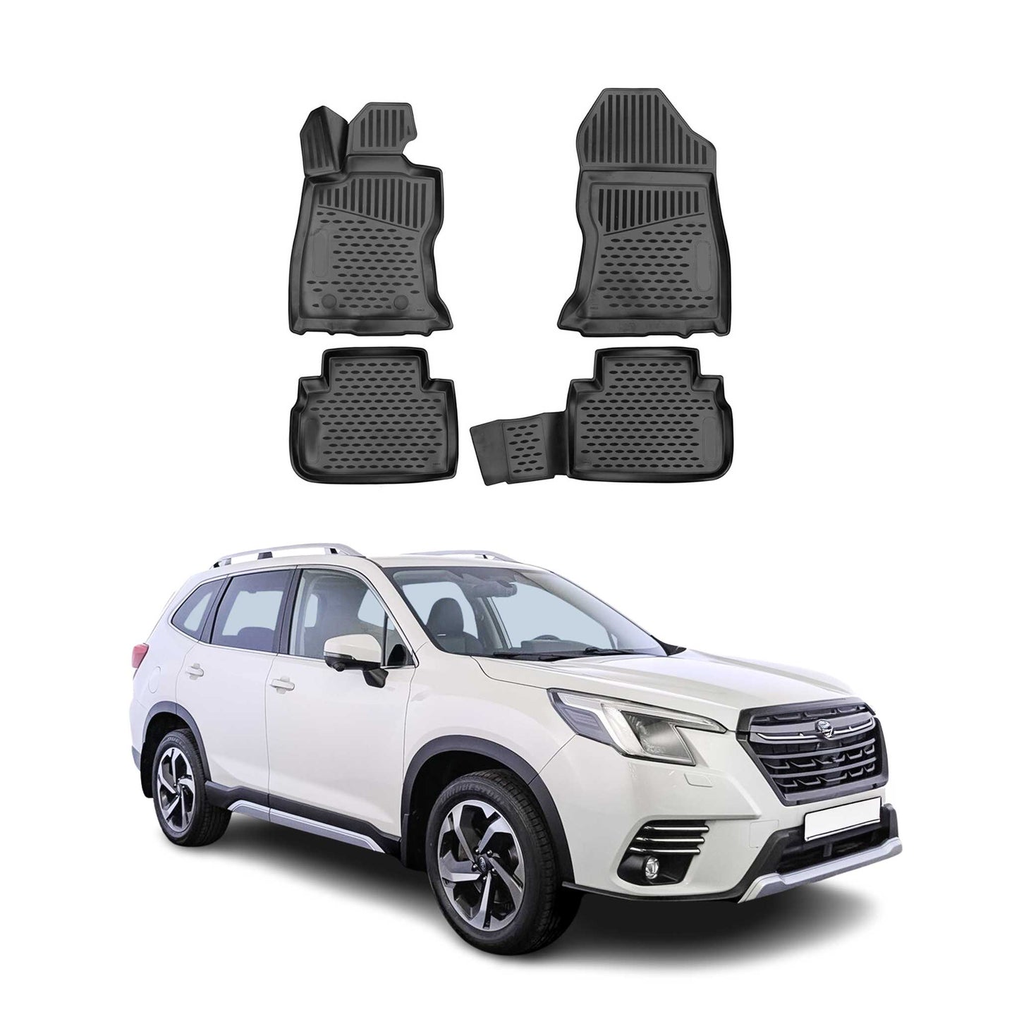 2019-2025 Subaru Forester V Floor Mats Liners Full Set All Weather Black