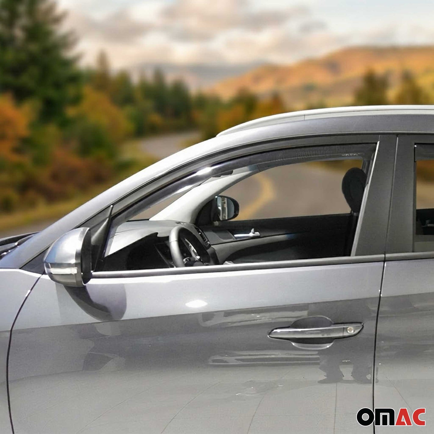 2016-2021 Hyundai Tucson Window Visor Vent Rain Deflector 4Pcs Smoke